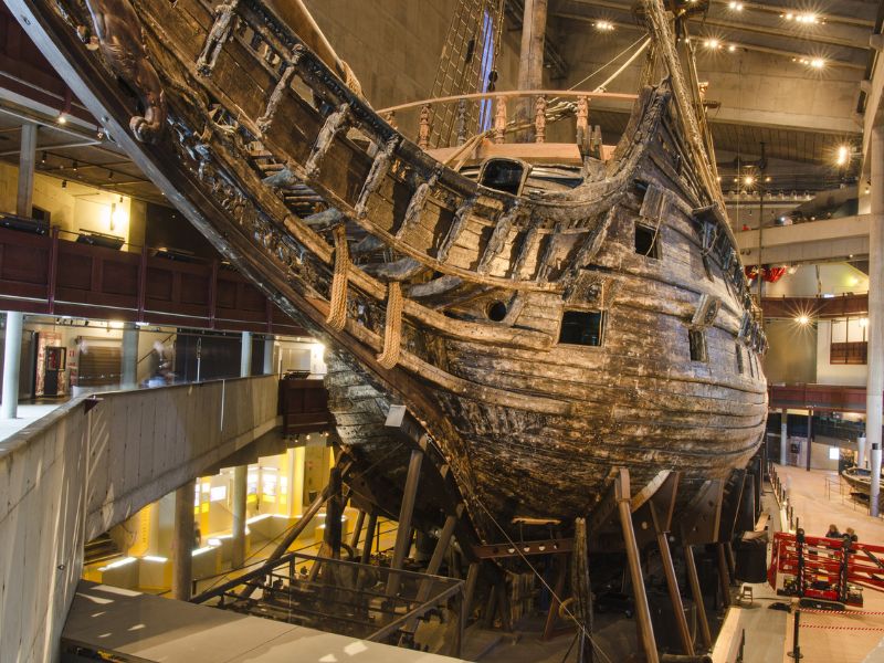 Ausschnitt des berühmten Kriegsschiffs Vasa