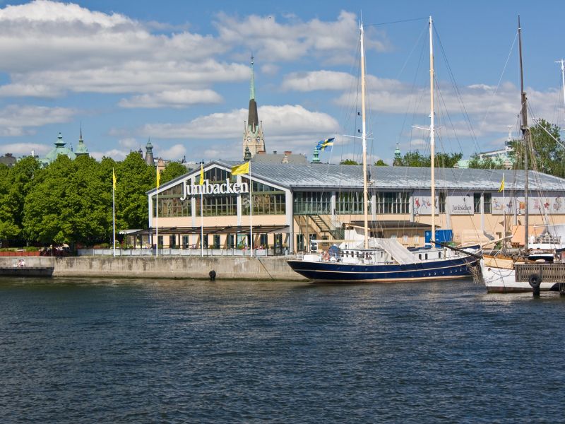 Das Museum Junibacken liegt direkt am Wasser in Stockholm