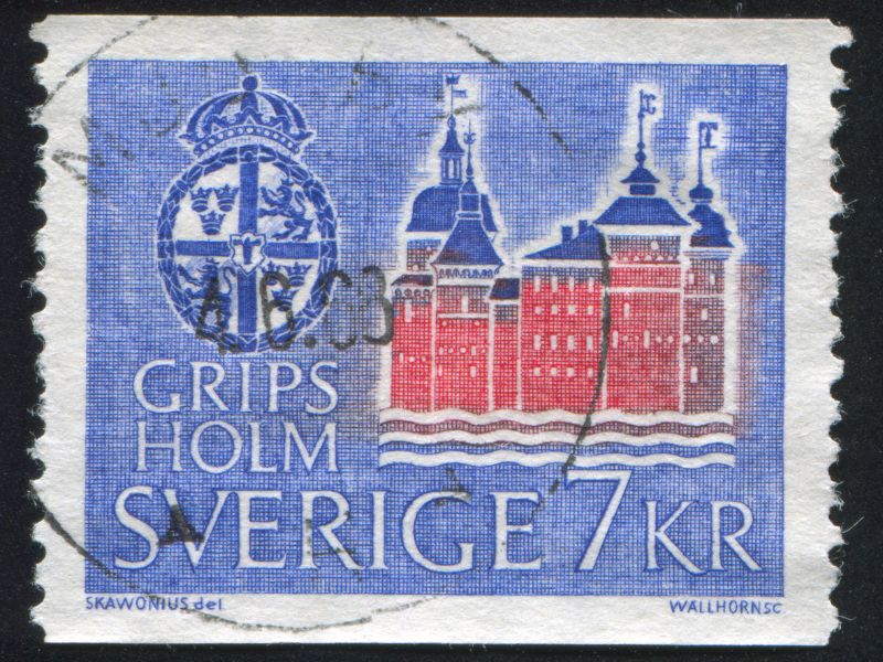Briefmarke vom historischen Schloss Gripsholm