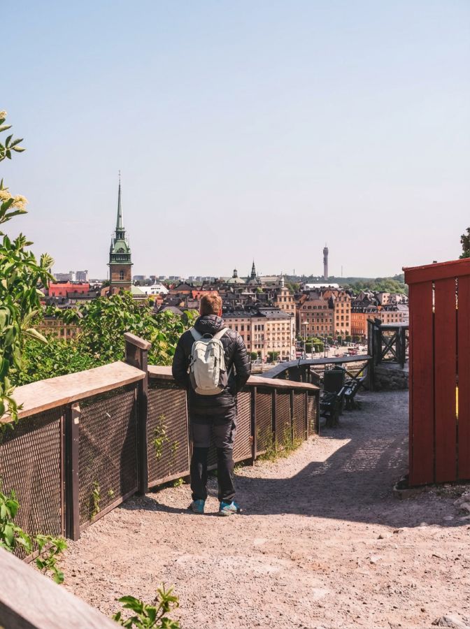 Am schönen Aussichtspunkt Monteliusvägen in Stockholm s