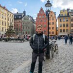 Christoph auf dem Platz Stortoget in Stockholms Altstadt